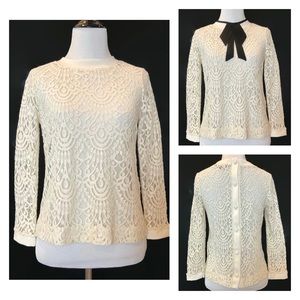 Banana Republic Lace Button Back Blouse PXS